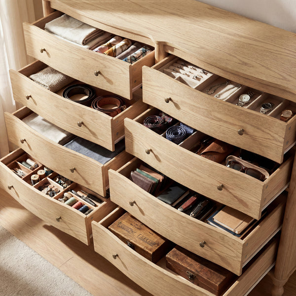Curva 8-Drawer Double Dresser-Natural