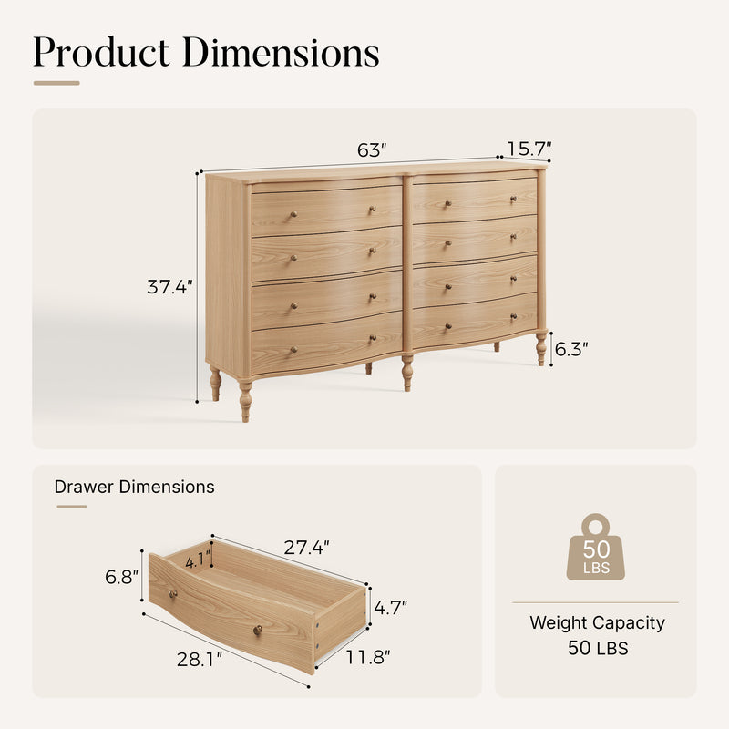 Curva 8-Drawer Double Dresser