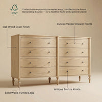 Curva 8-Drawer Double Dresser-Natural