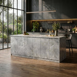6-Door Kitchen Island with Storage and Seating Space