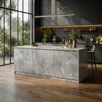 6-Door Kitchen Island with Storage and Seating Space