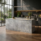 6-Door Kitchen Island with Storage and Seating Space