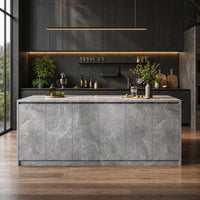 6-Door Kitchen Island with Storage and Seating Space