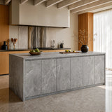6-Door Kitchen Island with Storage and Seating Space