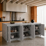 6-Door Kitchen Island with Storage and Seating Space
