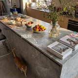 6-Door Kitchen Island with Storage and Seating Space