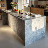 6-Door Kitchen Island with Storage and Seating Space