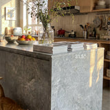 6-Door Kitchen Island with Storage and Seating Space