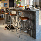 6-Door Kitchen Island with Storage and Seating Space