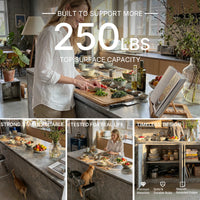 6-Door Kitchen Island with Storage and Seating Space