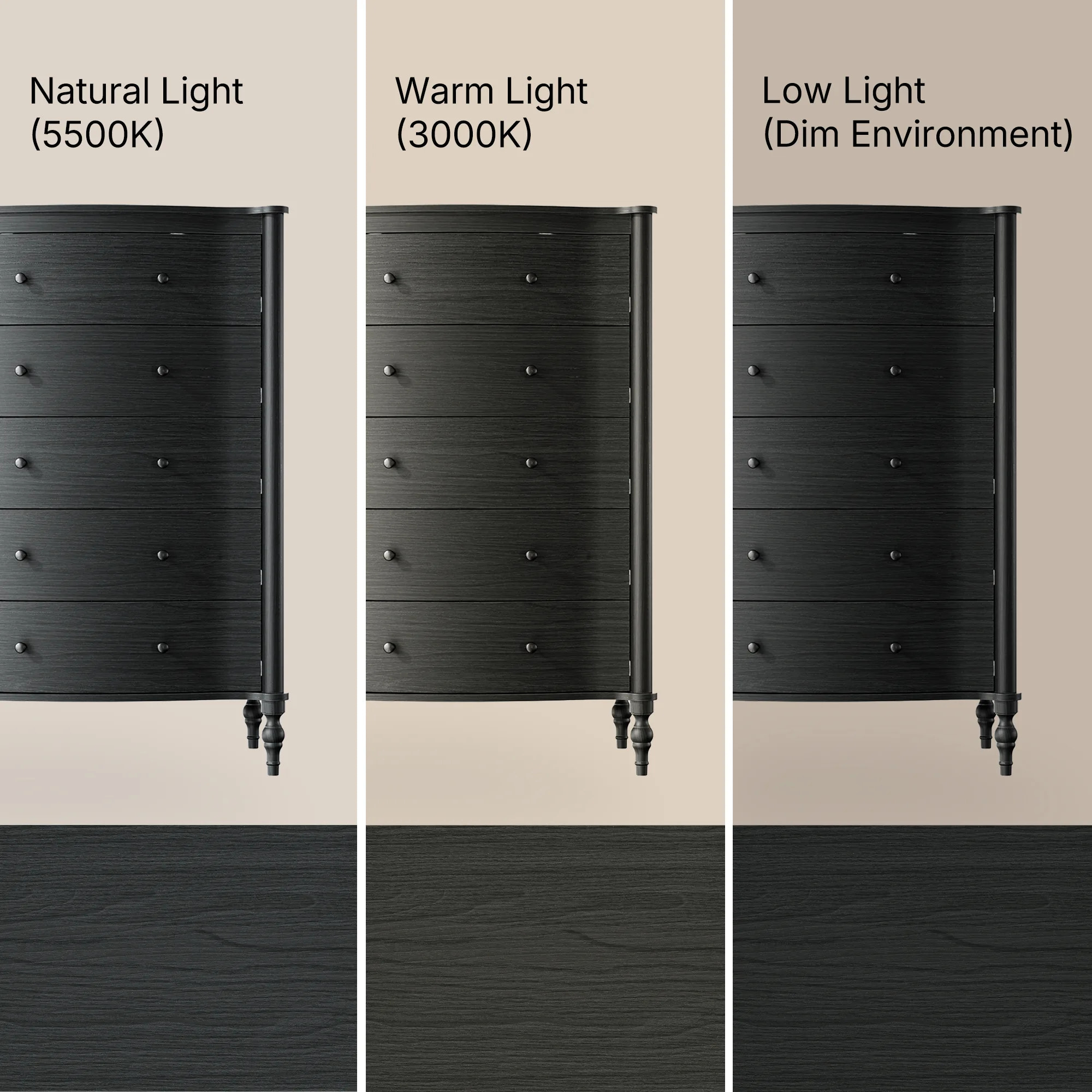Curva 5-Drawer Chest-Black