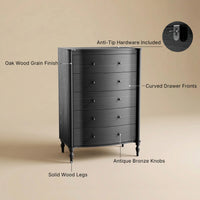 Curva 5-Drawer Chest-Black