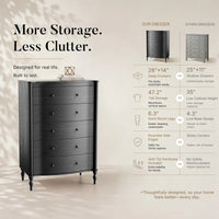 Curva 5-Drawer Chest-Black