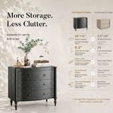 Curva 3-Drawer Nightstand-Black