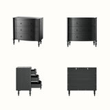 Curva 3-Drawer Nightstand-Black