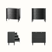 Curva 3-Drawer Nightstand-Black