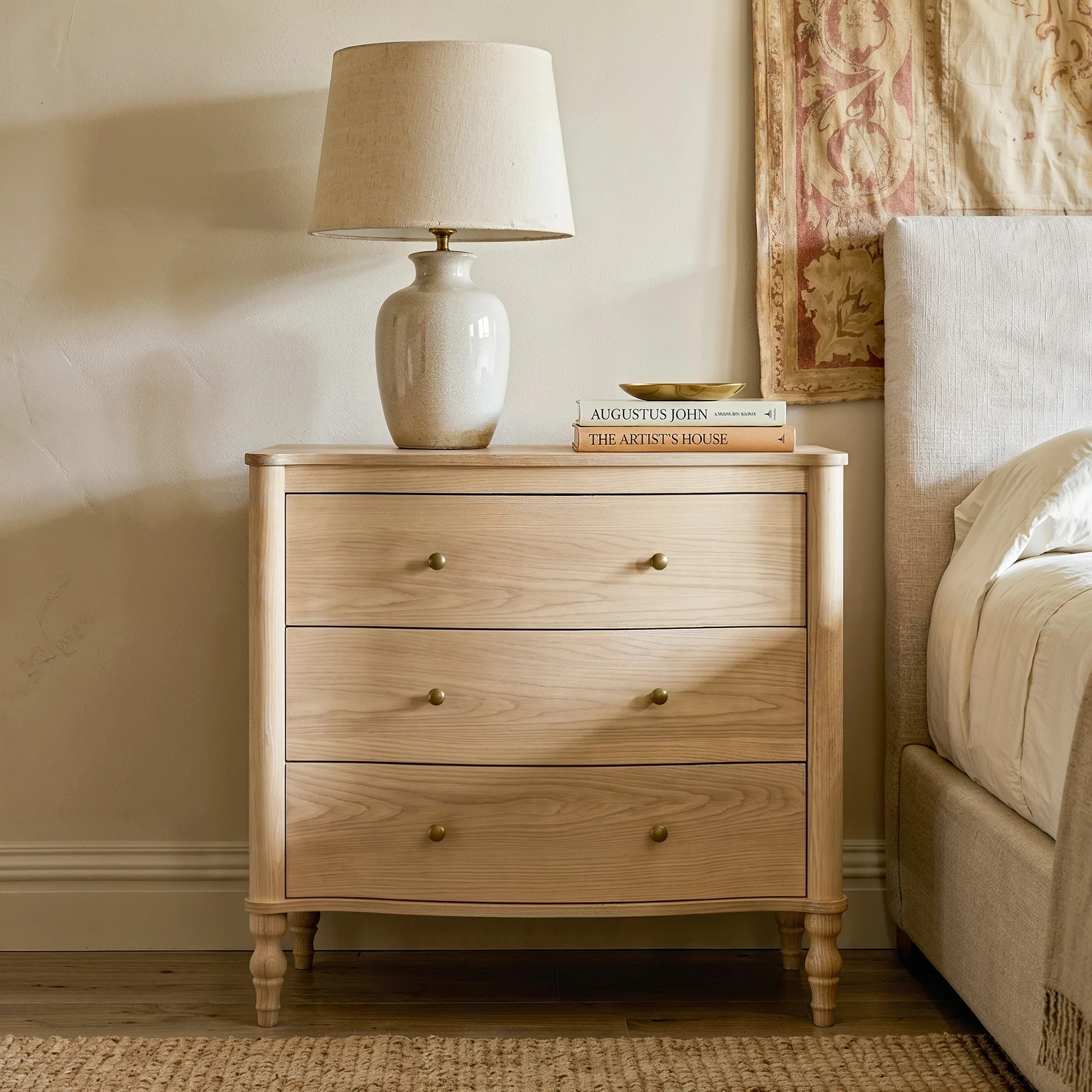 Curva 3-Drawer Nightstand Set of 2-Natural