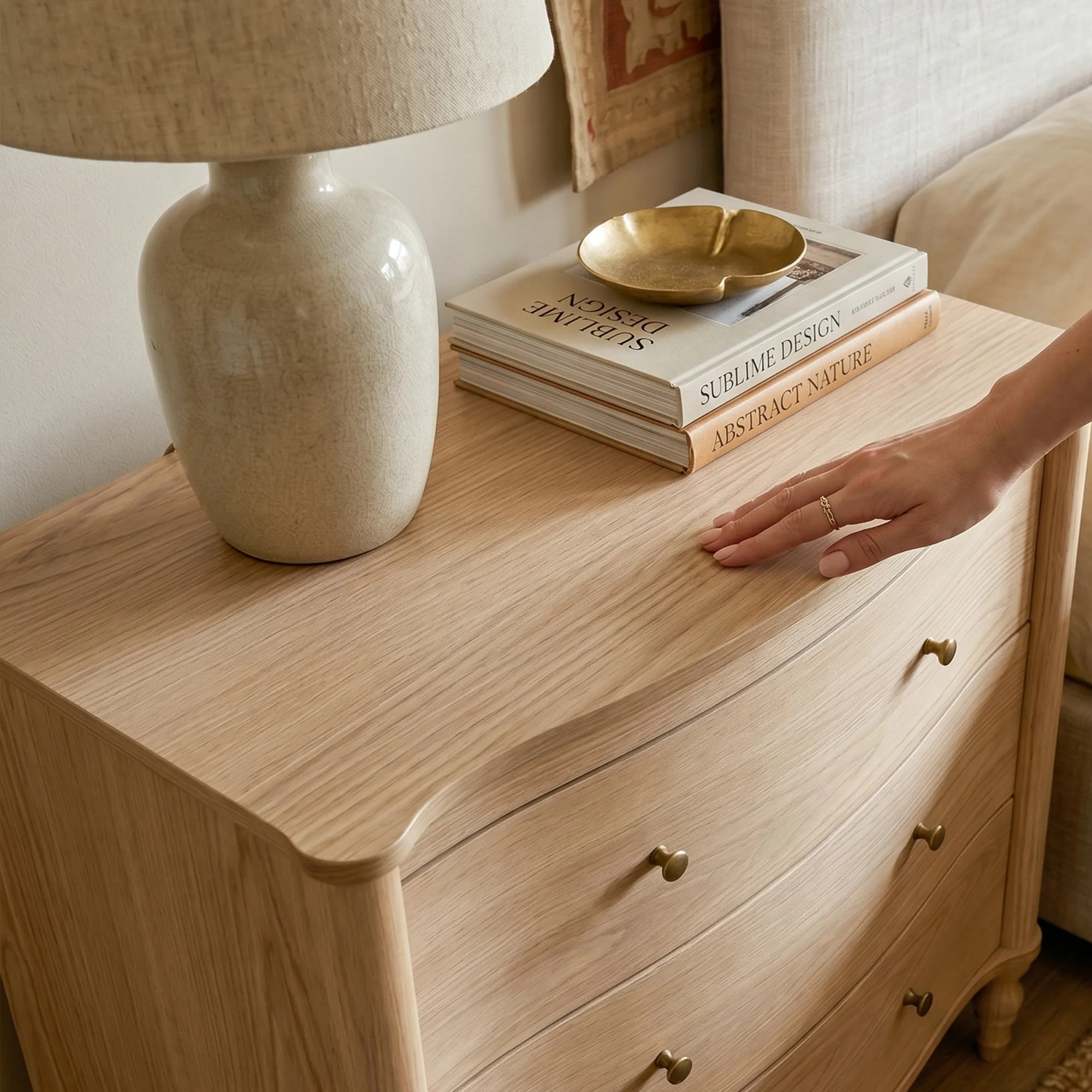 Curva 3-Drawer Nightstand-Natural