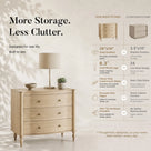 Curva 3-Drawer Nightstand Set of 2-Natural