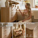 Curva 3-Drawer Nightstand Set of 2-Natural