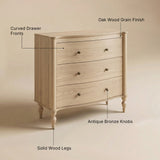 Curva 3-Drawer Nightstand Set of 2-Natural