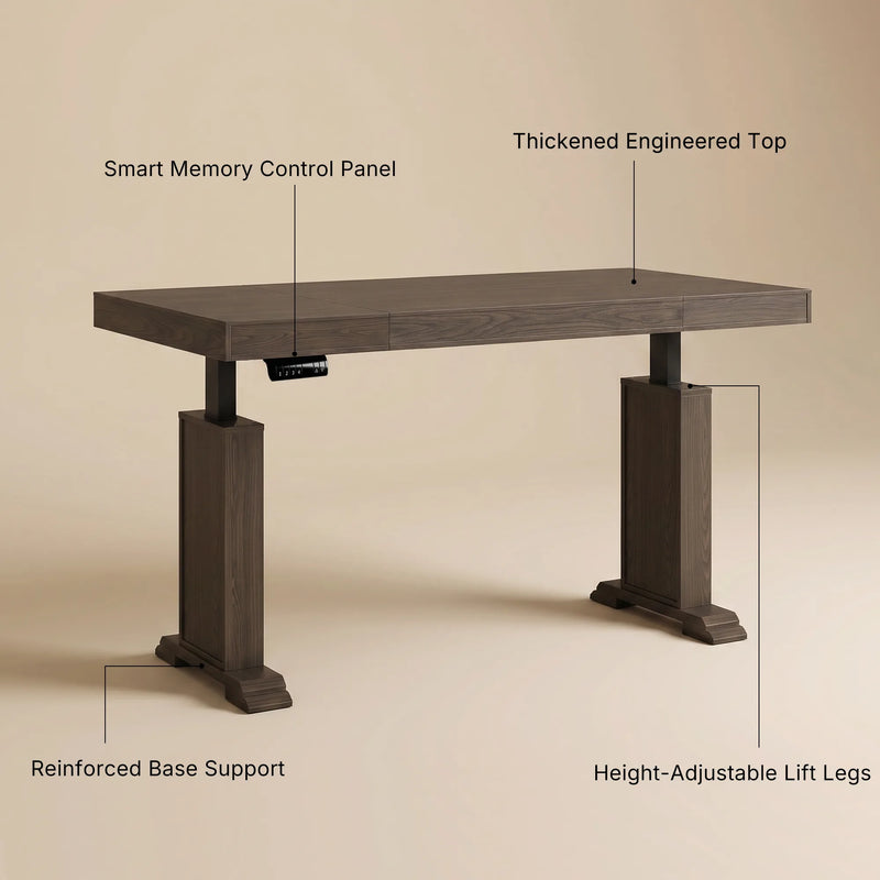 Height Adjustable Standing Desk with Memory Presets and Digital Display