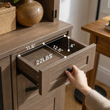 Wood Bookcase with Mesh Doors, Drawers and Open Shelving