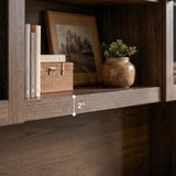 Wood Bookcase with Mesh Doors, Drawers and Open Shelving