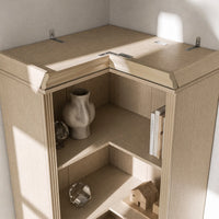 Tall Corner Cabinet with 4-Tier Open Shelves