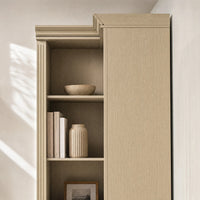 Tall Corner Cabinet with 4-Tier Open Shelves