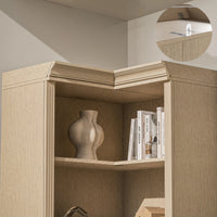 Tall Corner Cabinet with 4-Tier Open Shelves