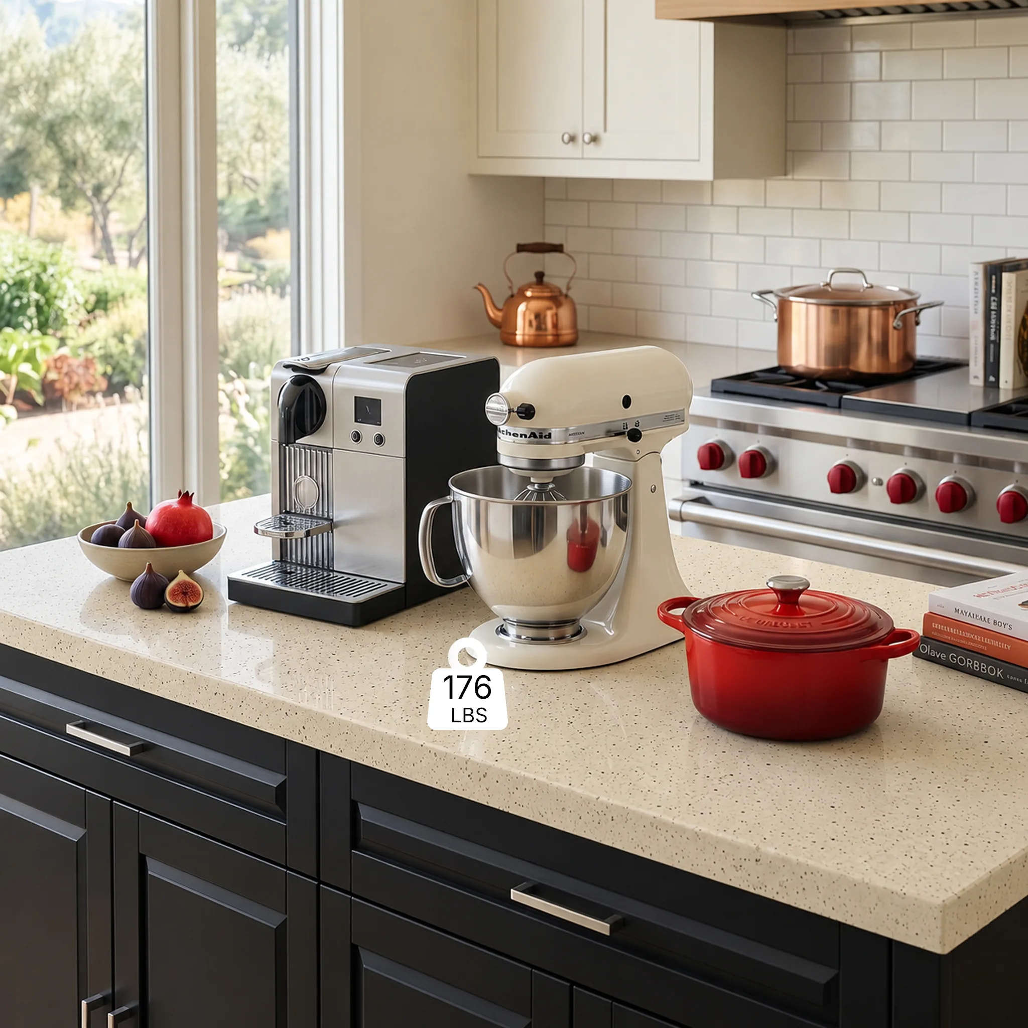 Modern Double-Sided Kitchen Island with Storage and Seating Space-Black