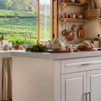 Modern Double-Sided Kitchen Island with Storage and Seating Space-White