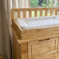 Solid Wood Changing Table with Drawers and Handle-Free Design-Natural