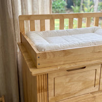 Solid Wood Changing Table with Drawers and Handle-Free Design-Natural