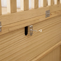 Solid Wood Changing Table with Drawers and Handle-Free Design-Natural