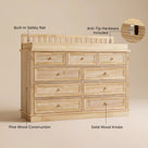Solid Wood Changing Table with Drawers and Round Knob Handles-Natural
