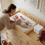 Solid Wood Changing Table with Drawers and Round Knob Handles-Natural