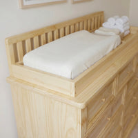 Solid Wood Changing Table with Drawers and Round Knob Handles-Natural