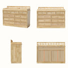 Solid Wood Changing Table with Drawers and Round Knob Handles-Natural