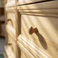 Solid Wood Changing Table with 9 Drawers-Natural