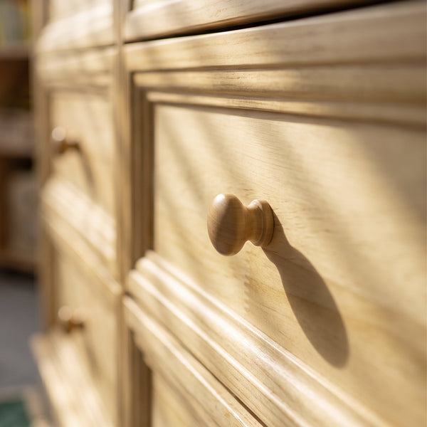 Solid Wood Changing Table with 9 Drawers-Natural
