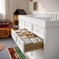 Solid Wood Changing Table with 12 Drawers-White