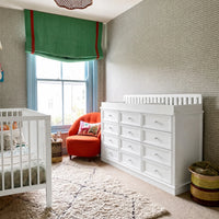 Solid Wood Changing Table with 12 Drawers-White