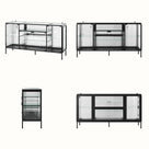 Display Cabinet with LED Lighting and Open Shelving
