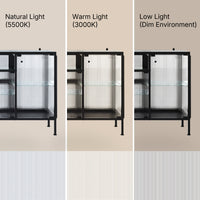 Display Cabinet with LED Lighting and Open Shelving