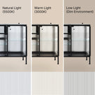 Display Cabinet with LED Lighting and Open Shelving