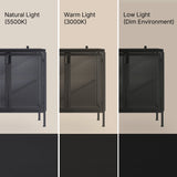 Storage Cabinet with Glass Doors and Metal Frame