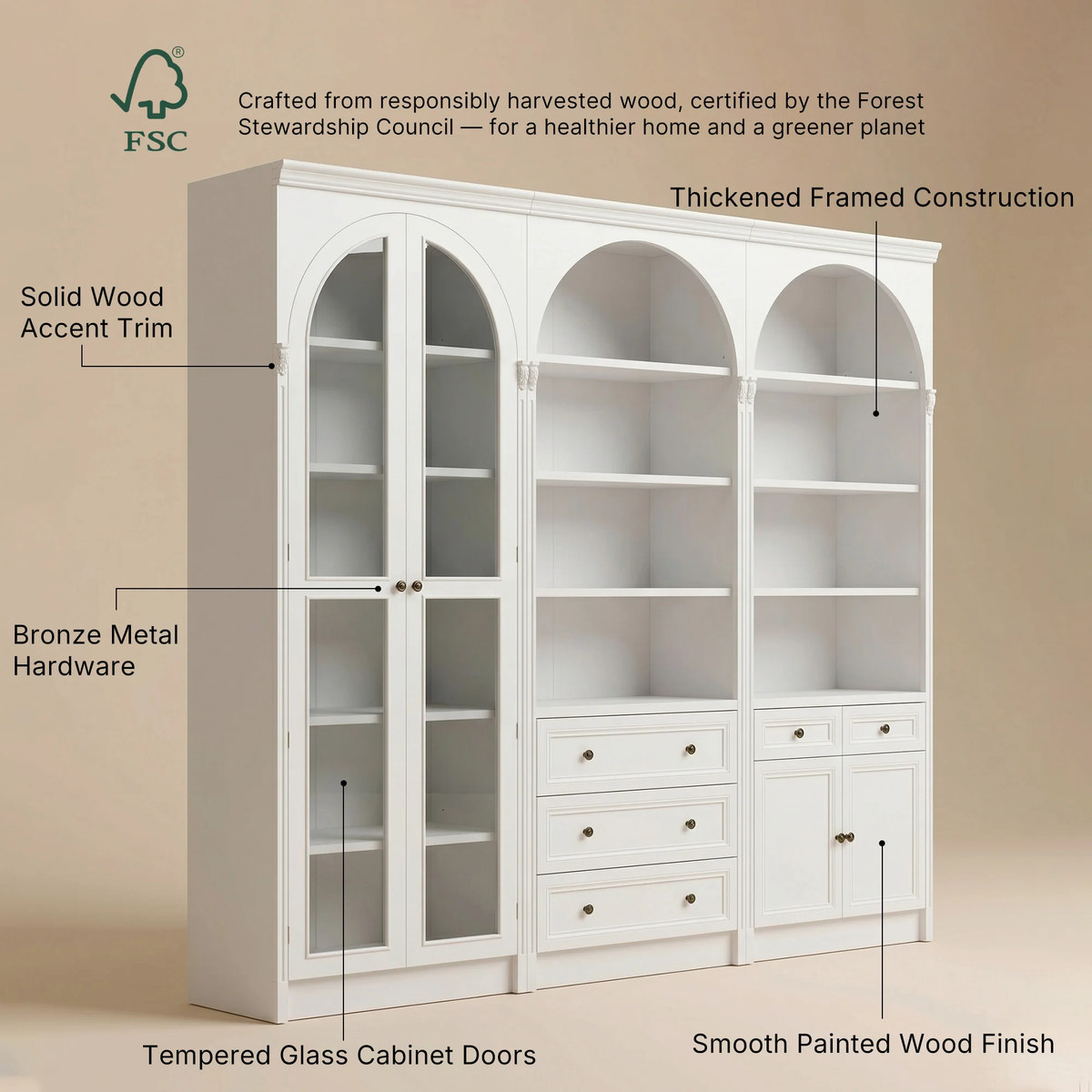 Relievo Grand Arched Storage Display Wall Unit