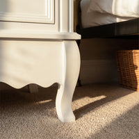 White Classic 3-Drawer Nightstand with Metal Handles, Set of 2
